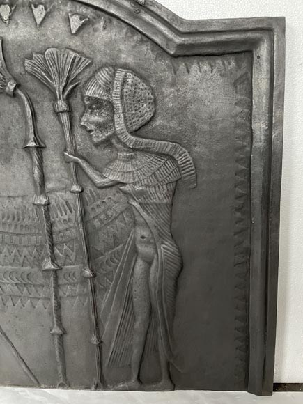 Fireback Adorned with an Egyptian-Inspired Low-Relief, 20th Century-4