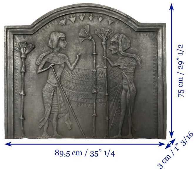 Fireback Adorned with an Egyptian-Inspired Low-Relief, 20th Century-7