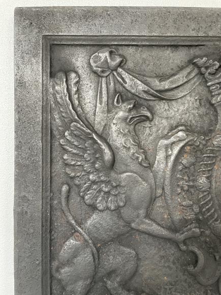 Fireback with the coat of arms of Louis d'Aumont de Rochebaron, 18th century-3