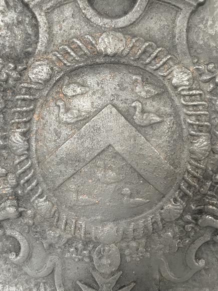 Fireback with the coat of arms of Louis d'Aumont de Rochebaron, 18th century-4