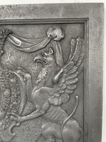 Fireback with the coat of arms of Louis d'Aumont de Rochebaron, 18th century-5