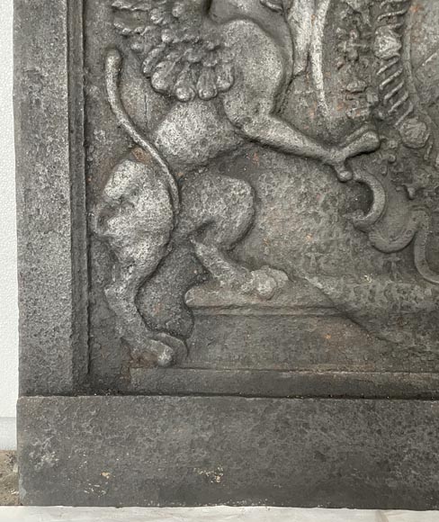 Fireback with the coat of arms of Louis d'Aumont de Rochebaron, 18th century-6