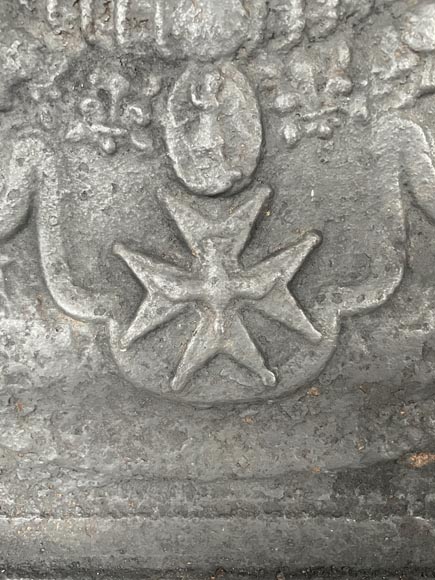 Fireback with the coat of arms of Louis d'Aumont de Rochebaron, 18th century-7