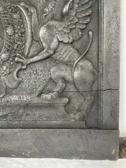Fireback with the coat of arms of Louis d'Aumont de Rochebaron, 18th century-8