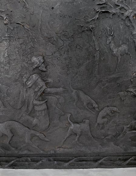 Fireback depicting saint Hubert in the forest-5