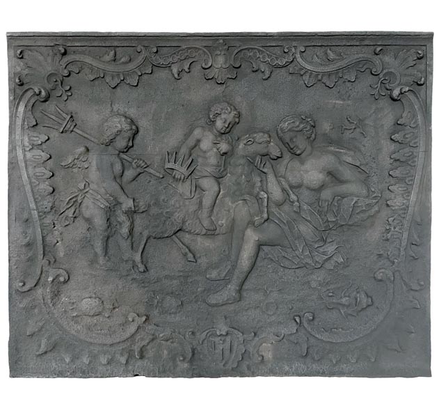 Louis XV fireback depicting Aphrodite Pandemos-0