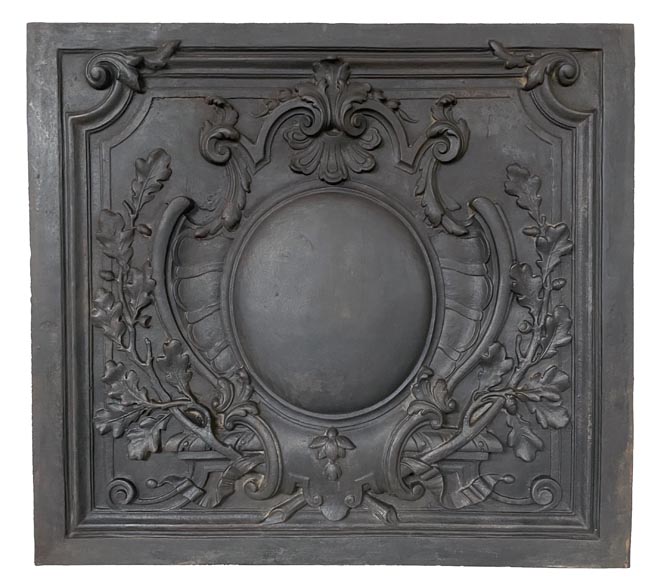 Louis XV style fireback with a cartouche-0