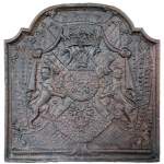 Cast iron fireback with coat of arms, 19th century