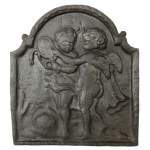 Fireback with putti and a mirror