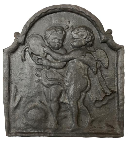 Fireback with putti and a mirror-0