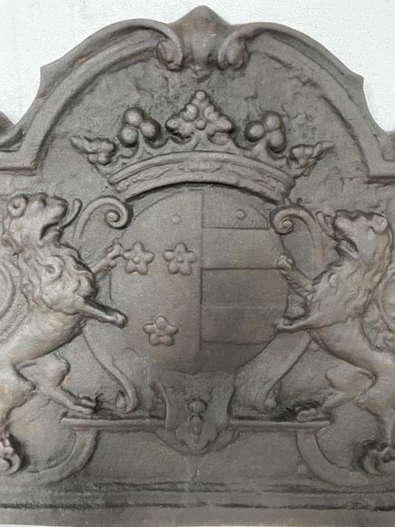 Fireback with wedding coat of arms, 19th century-2