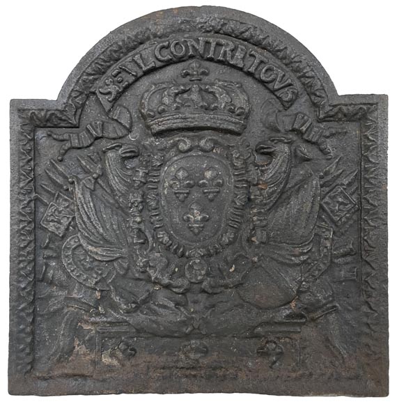 Antique fireback with the France coat of arms, 19th century-0