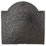 Cast iron fireback with the crowned arms of France