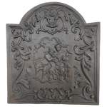 Louis XV style fireback decorated with a gallant scene