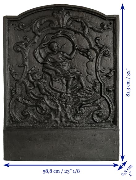 Louis XV style fireback decorated with a triumphal scene of a goddess-9