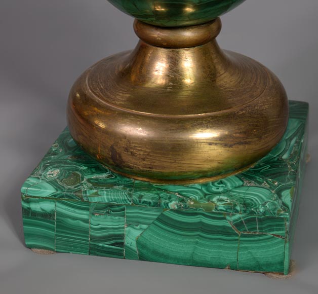 Pair of vases in malachite and gilt bronze, Russia, late 19th century-7