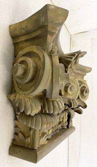 Gaston de PONTALBA - Series of eight composite capitals and bases for pilasters in gilt bronze  1853-7