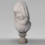 Albert-Ernest CARRIER-BELLEUSE (1824 - 1887) « Allegory of Winter » bust in Carrara marble