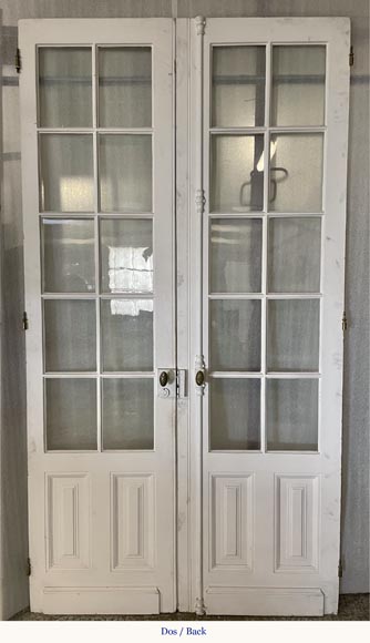Series of three double wood doors with glasses-8