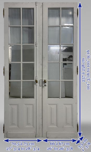 Series of three double wood doors with glasses-13