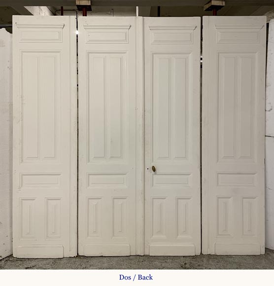 Important door with four leaves paneled decoration and small roses-7
