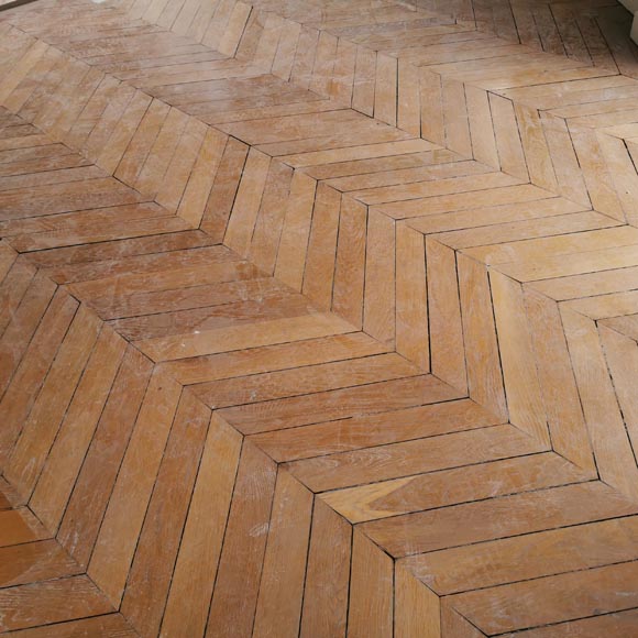 Lot of 17 m² of antique Point de Hongrie oak parquet flooring-0