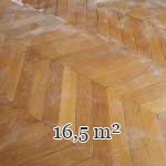Lot of 16,5 m² of antique Point de Hongrie oak parquet flooring