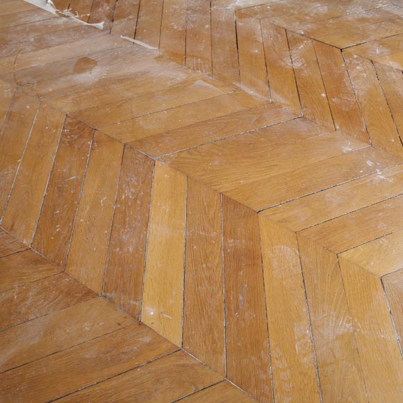 Lot of 16,5 m² of antique Point de Hongrie oak parquet flooring-0
