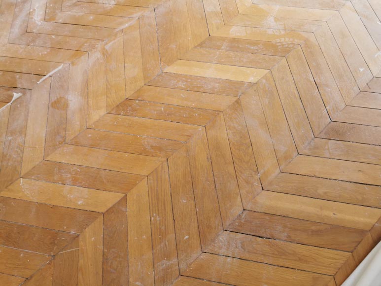 Lot of 16,5 m² of antique Point de Hongrie oak parquet flooring-2