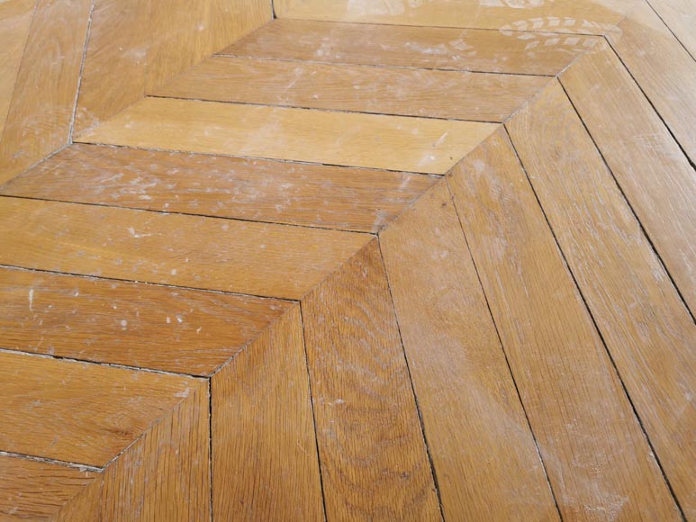 Lot of 16,5 m² of antique Point de Hongrie oak parquet flooring-5
