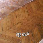 15 m² of antique Point de Hongrie oak parquet flooring