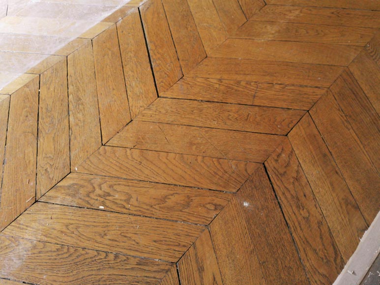 Batch of 15 m² of antique Point de Hongrie oak parquet flooring-1