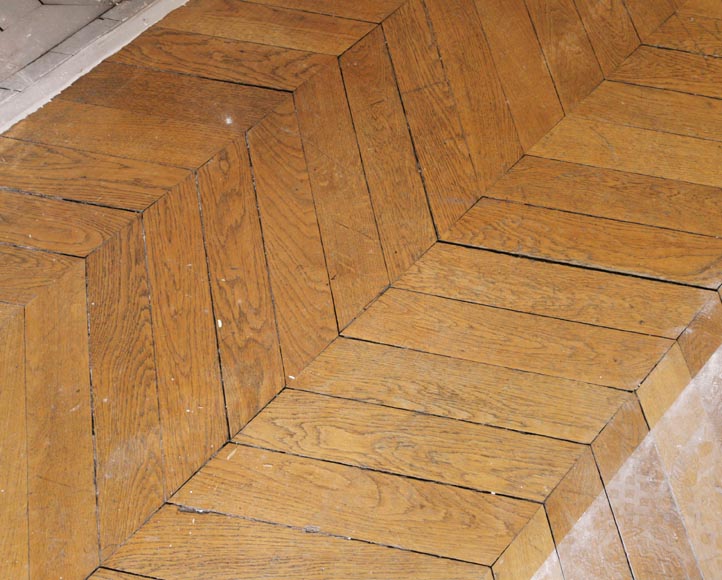 15 m² of antique Point de Hongrie oak parquet flooring-2