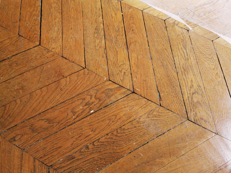 Batch of 15 m² of antique Point de Hongrie oak parquet flooring-3
