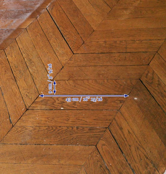 Batch of 15 m² of antique Point de Hongrie oak parquet flooring-5