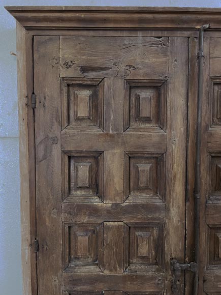 Double oak door with iron work-2