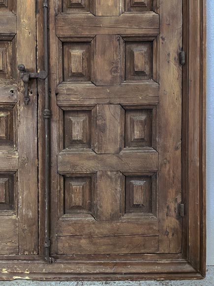 Double oak door with iron work-6