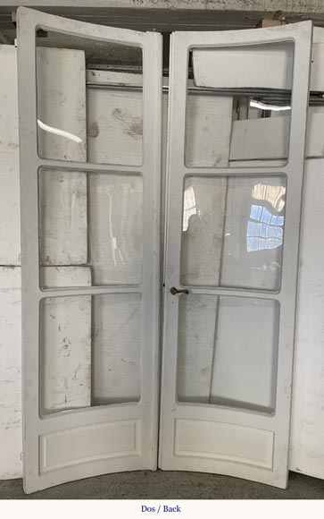 Curved double door in painted wood with panes-6