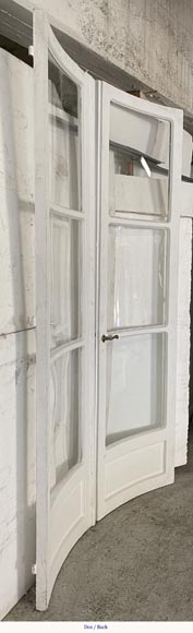 Curved double door in painted wood with panes-7