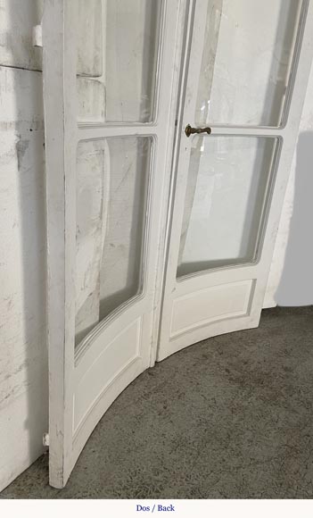 Curved double door in painted wood with panes-10