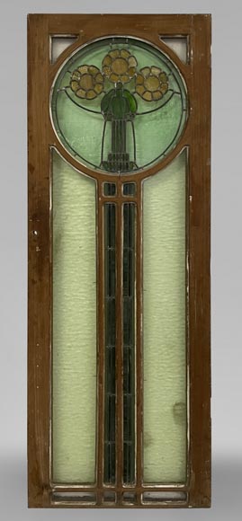 Small Door In Wood And Stained Glass Art Deco Style th Century Doors