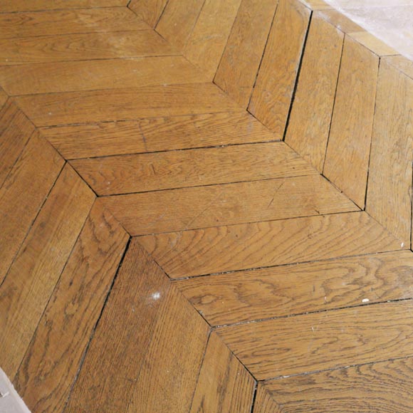 Lot of 19 m² of antique Point de Hongrie oak parquet flooring-0
