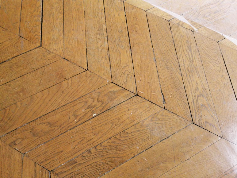 Lot of 19 m² of antique Point de Hongrie oak parquet flooring-1