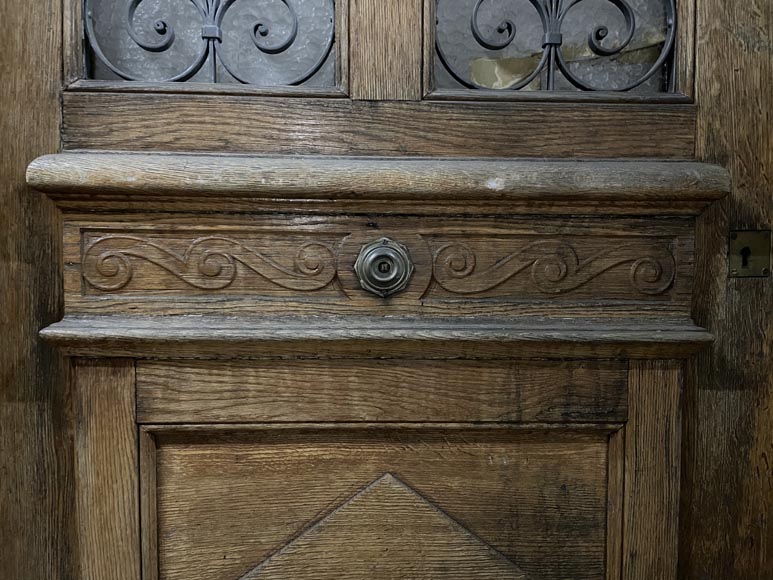 Antique front door in oak and ironwork-3
