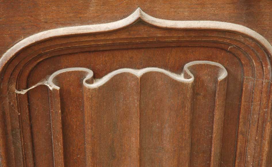 Neo-Gothic oak and walnut door -6