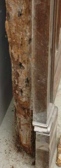 Neo-Gothic oak and walnut door -11