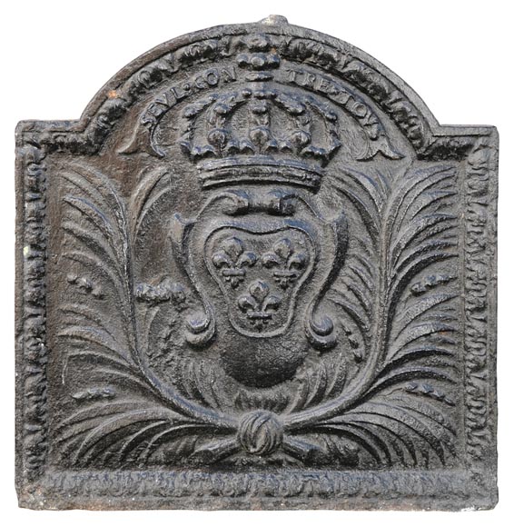 Antique fireback with the France coat of arms, 19th century-0