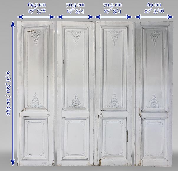 Set of antique Louis XV style double door and two doors - Doors