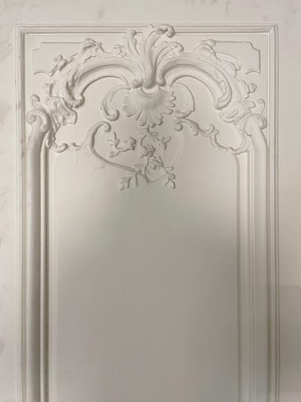Pair of Louis XV style double doors in painted wood-1