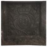 Cast iron fireback with the coat of arms of France